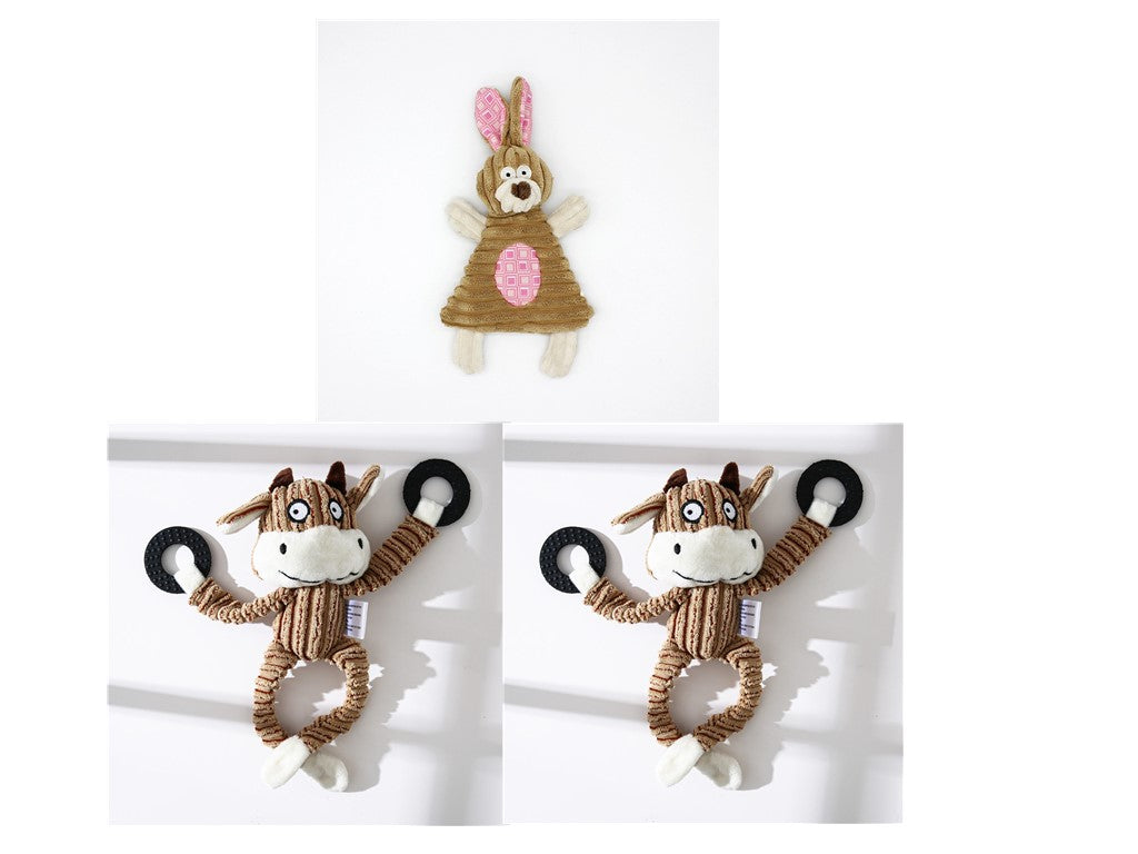 Pet Donkey Shape Corduroy Chew Toy For Dog