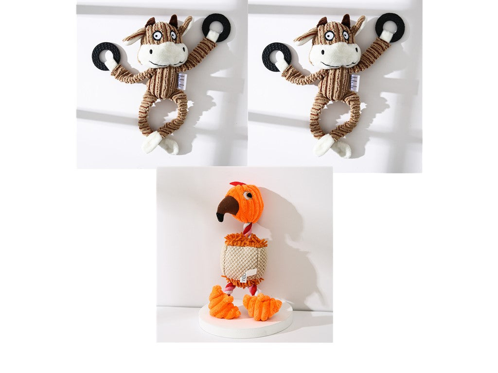 Pet Donkey Shape Corduroy Chew Toy For Dog