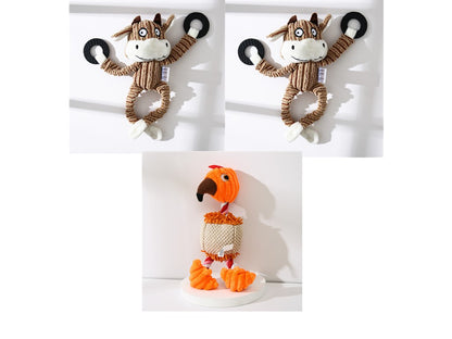 Pet Donkey Shape Corduroy Chew Toy For Dog